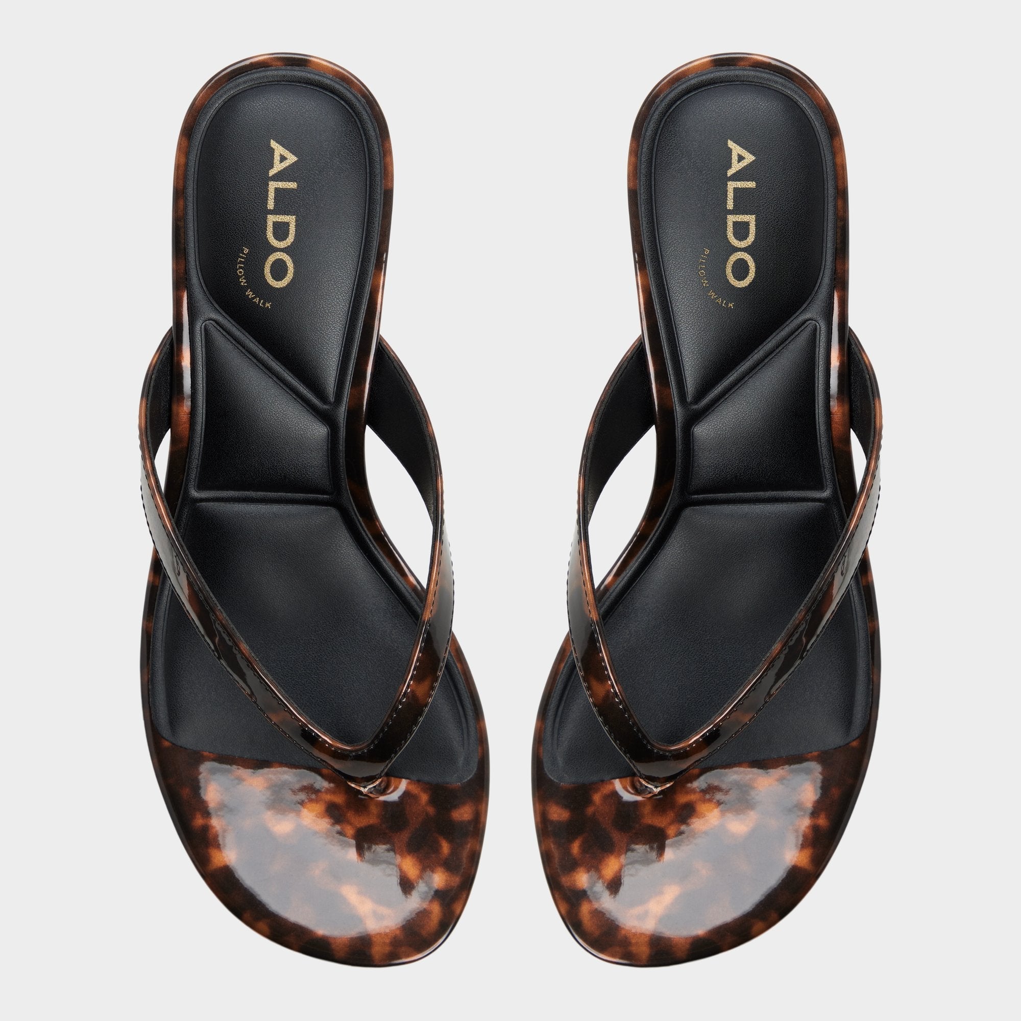 Aldo Jump in Open Brown - Heeled flip flop, Kitten heel