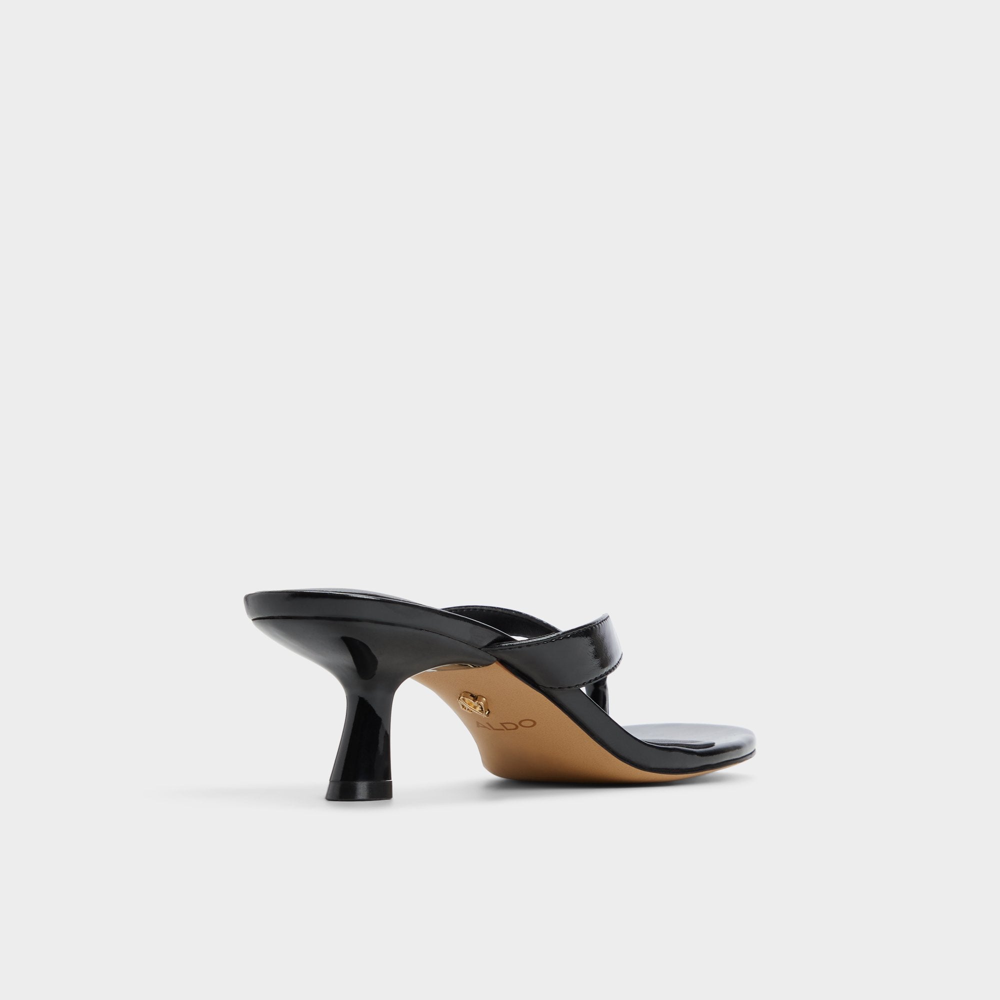 Aldo Jump Black Women's Strappy sandals - Heeled flip flop, Kitten heel