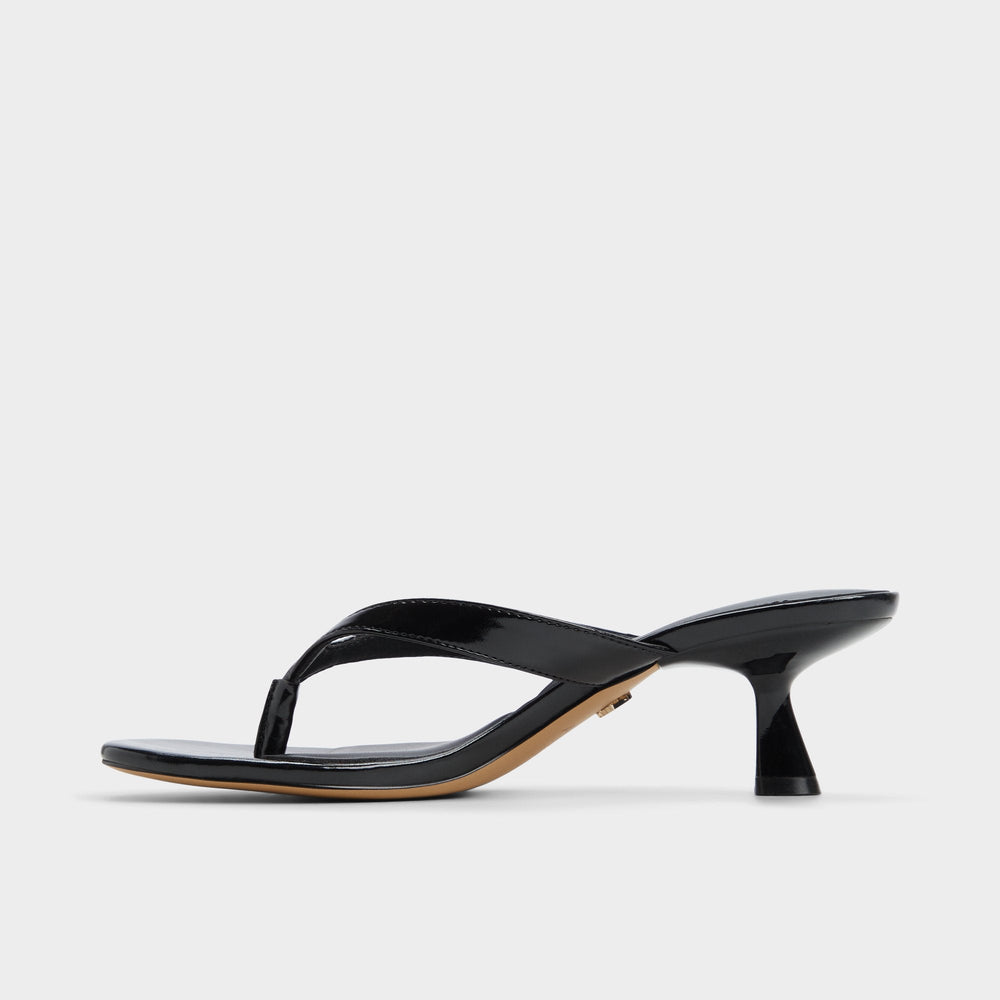 Aldo Jump Black Women's Strappy sandals - Heeled flip flop, Kitten heel