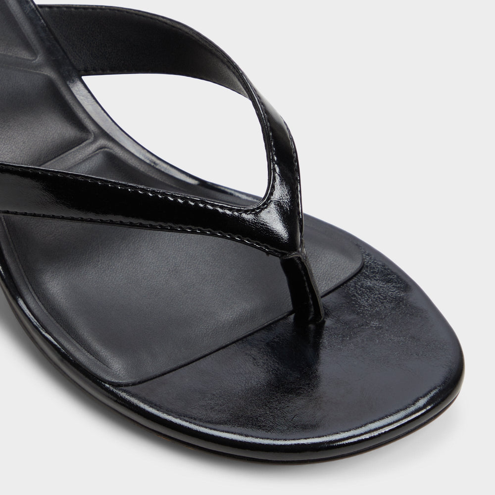 Aldo Jump Black Women's Strappy sandals - Heeled flip flop, Kitten heel