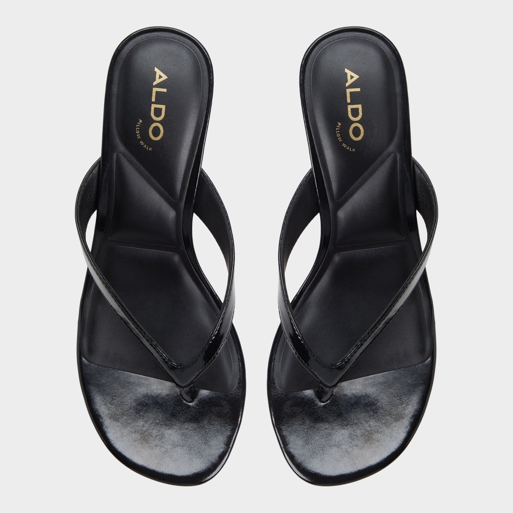 Aldo Jump Black Women's Strappy sandals - Heeled flip flop, Kitten heel