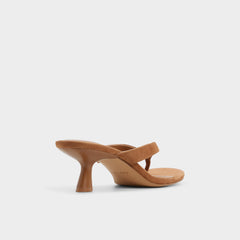 Aldo Jump in Medium Brown - Heeled flip flop, Kitten heel