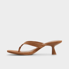 Aldo Jump in Medium Brown - Heeled flip flop, Kitten heel