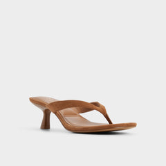 Aldo Jump in Medium Brown - Heeled flip flop, Kitten heel