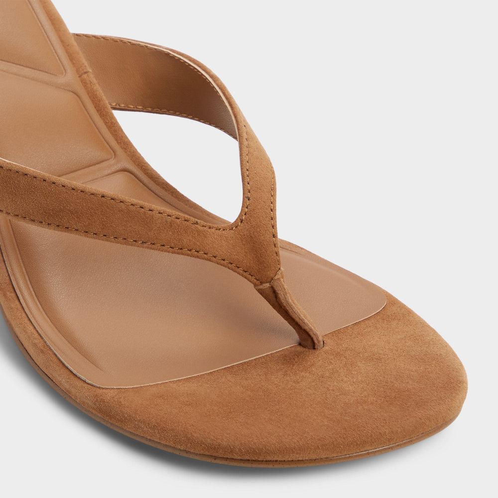 Aldo Jump in Medium Brown - Heeled flip flop, Kitten heel