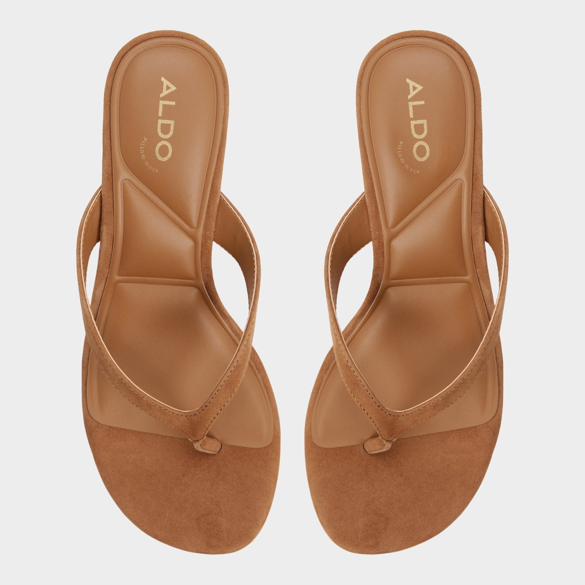 Aldo Jump in Medium Brown - Heeled flip flop, Kitten heel