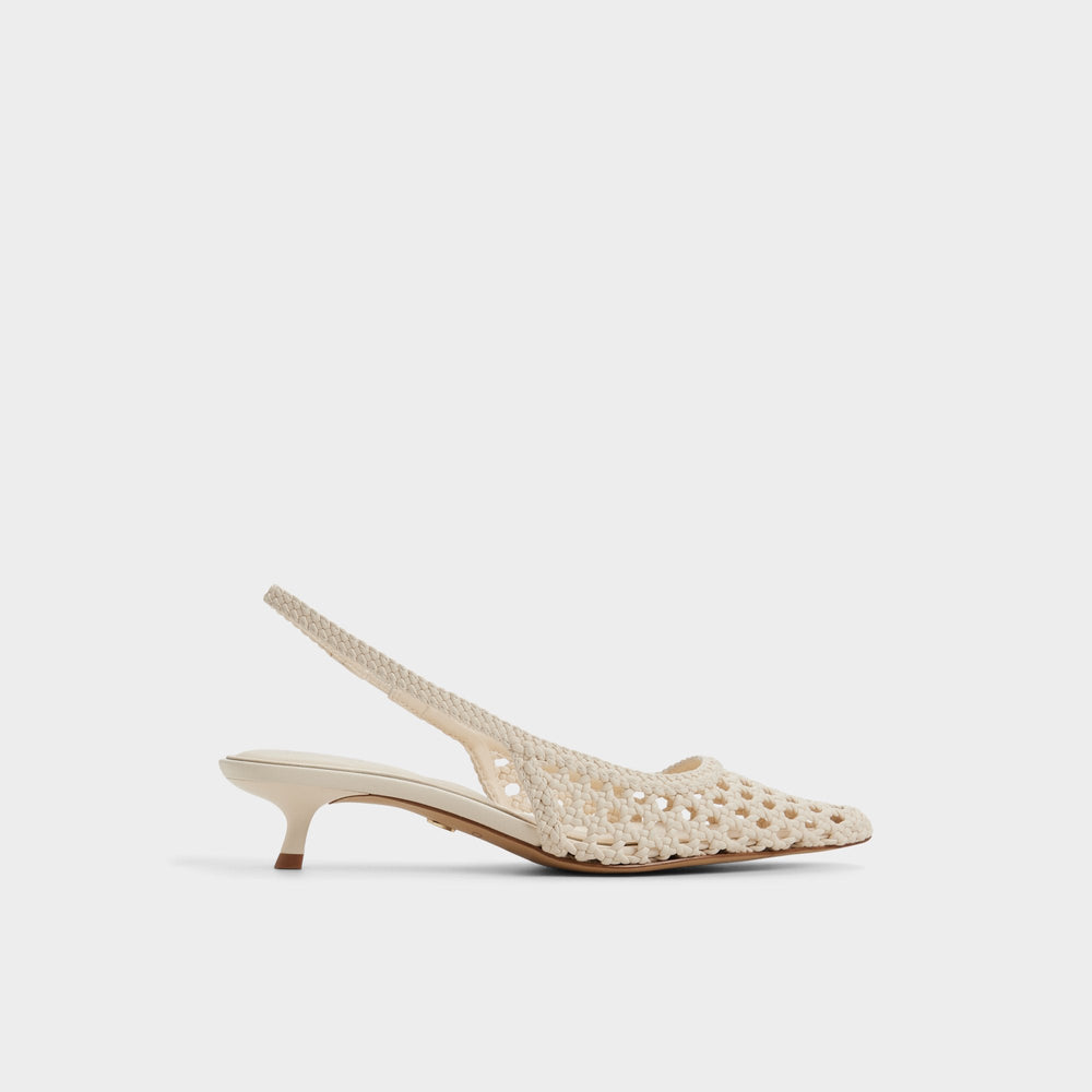Aldo Violettia in Light Beige - Sling back high heel, Kitten heel