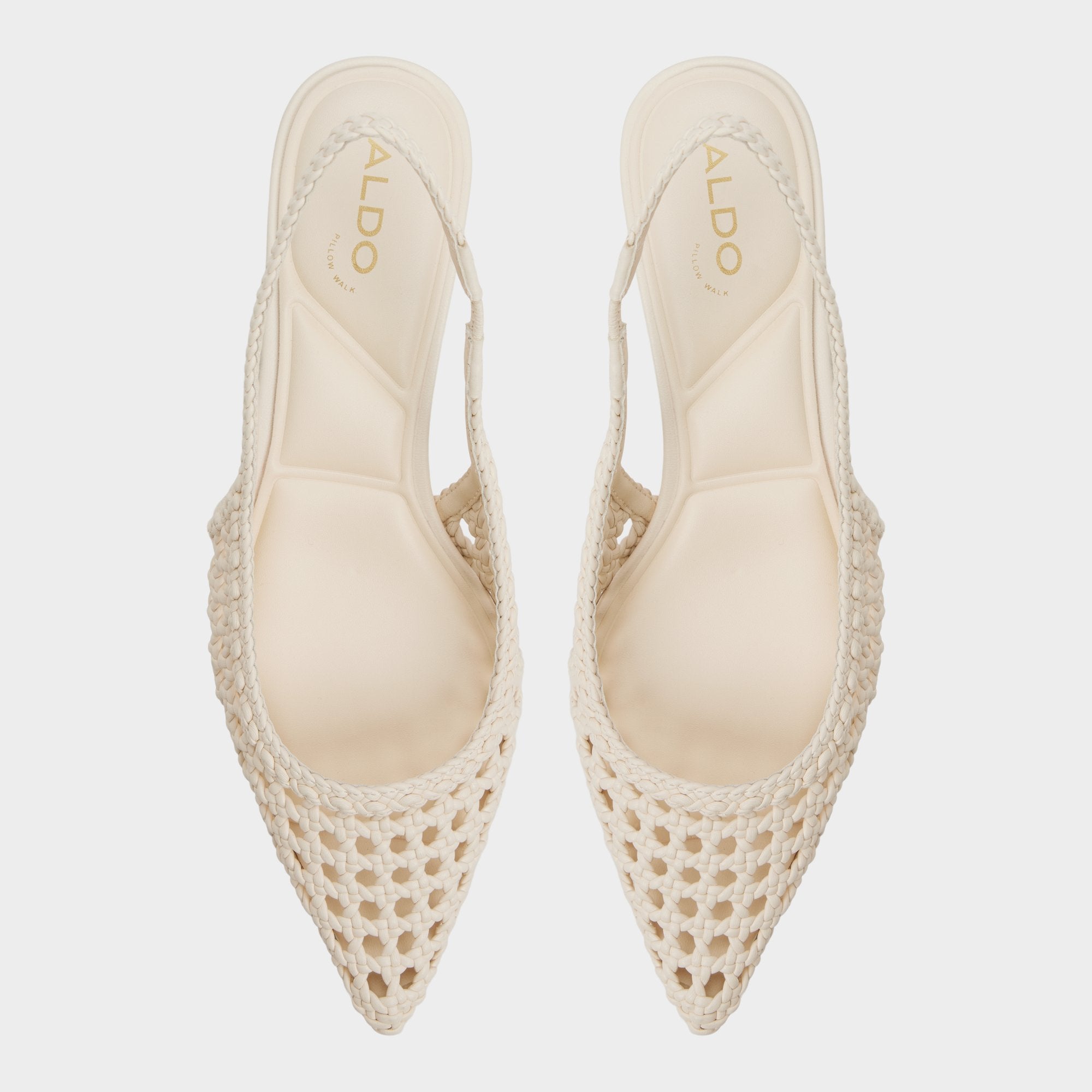Aldo Violettia in Light Beige - Sling back high heel, Kitten heel