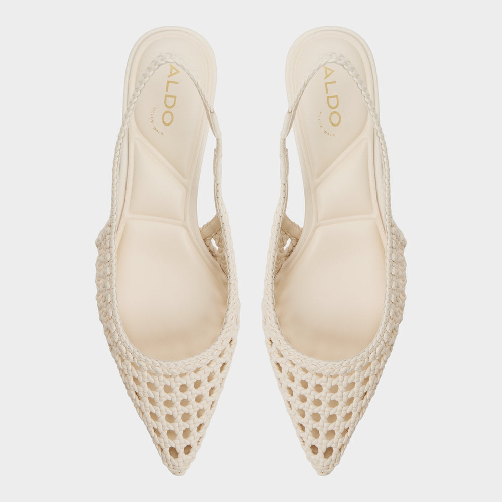 Aldo Violettia in Light Beige - Sling back high heel, Kitten heel
