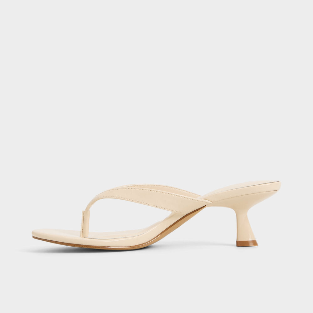 Aldo Jump in Cream - Heeled flip flop, Kitten heel