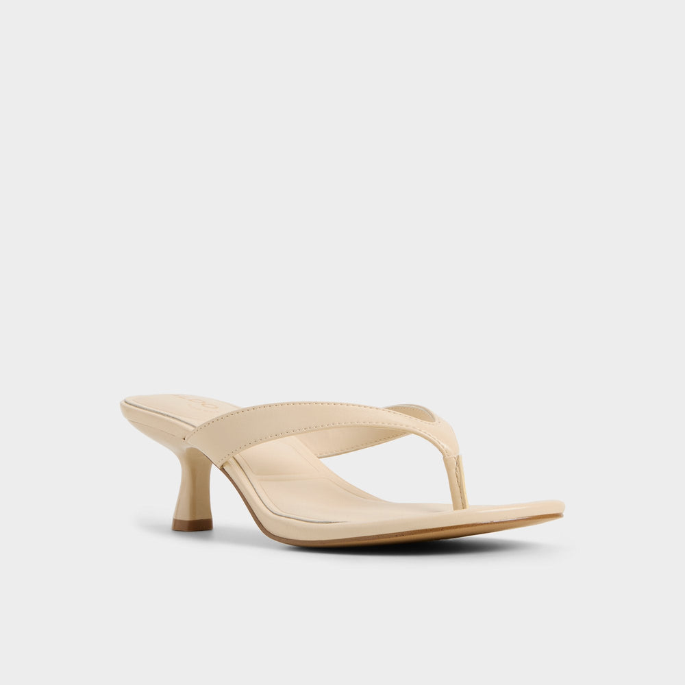 Aldo Jump in Cream - Heeled flip flop, Kitten heel
