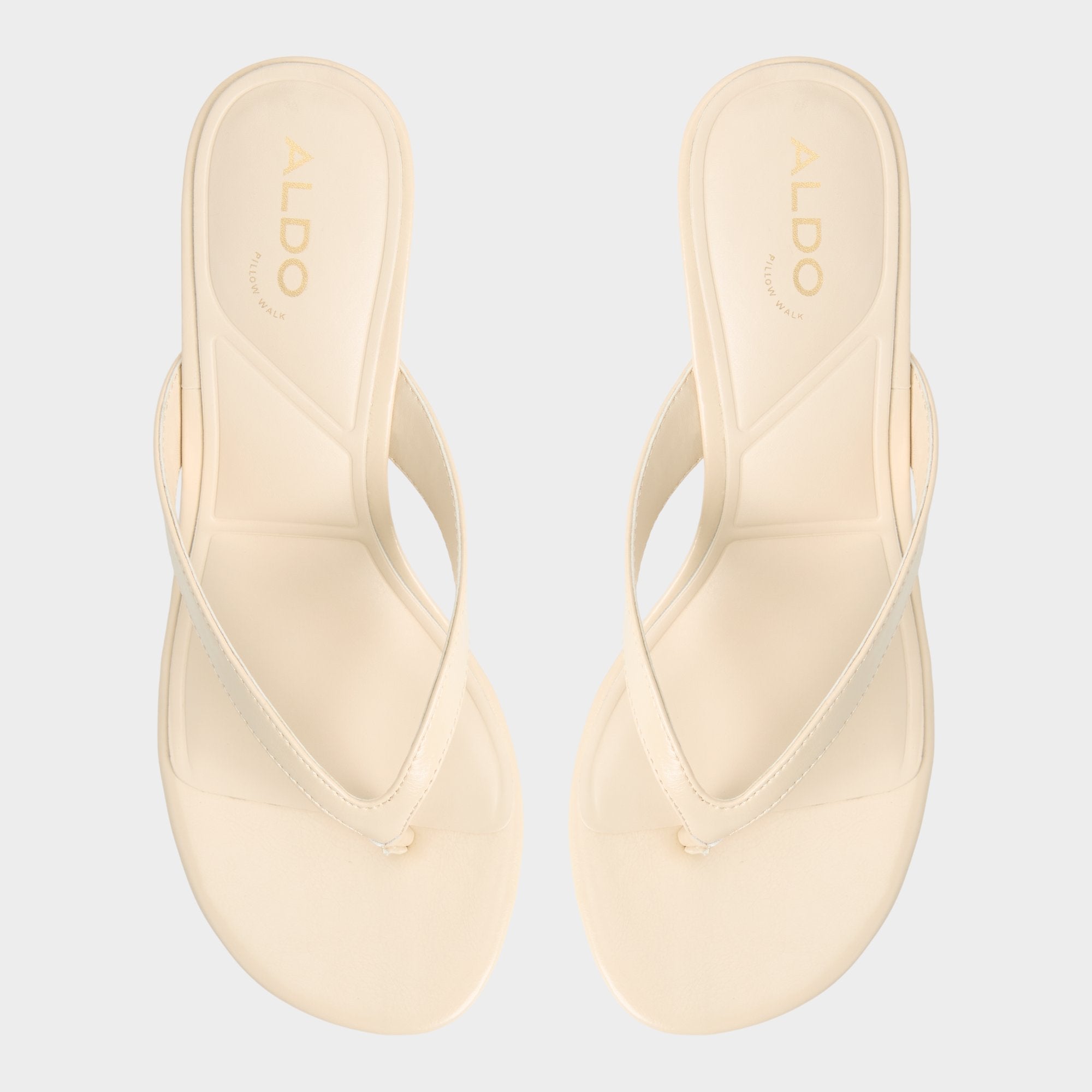 Aldo Jump in Cream - Heeled flip flop, Kitten heel