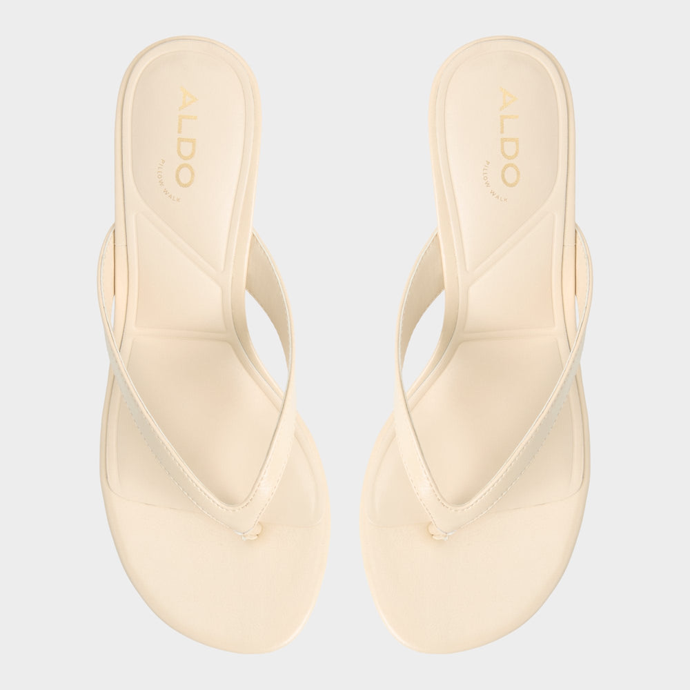Aldo Jump in Cream - Heeled flip flop, Kitten heel