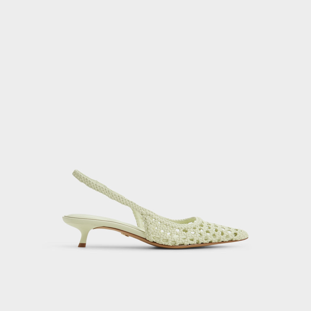 Aldo Violettia in Other Green - Sling back high heel, Kitten heel