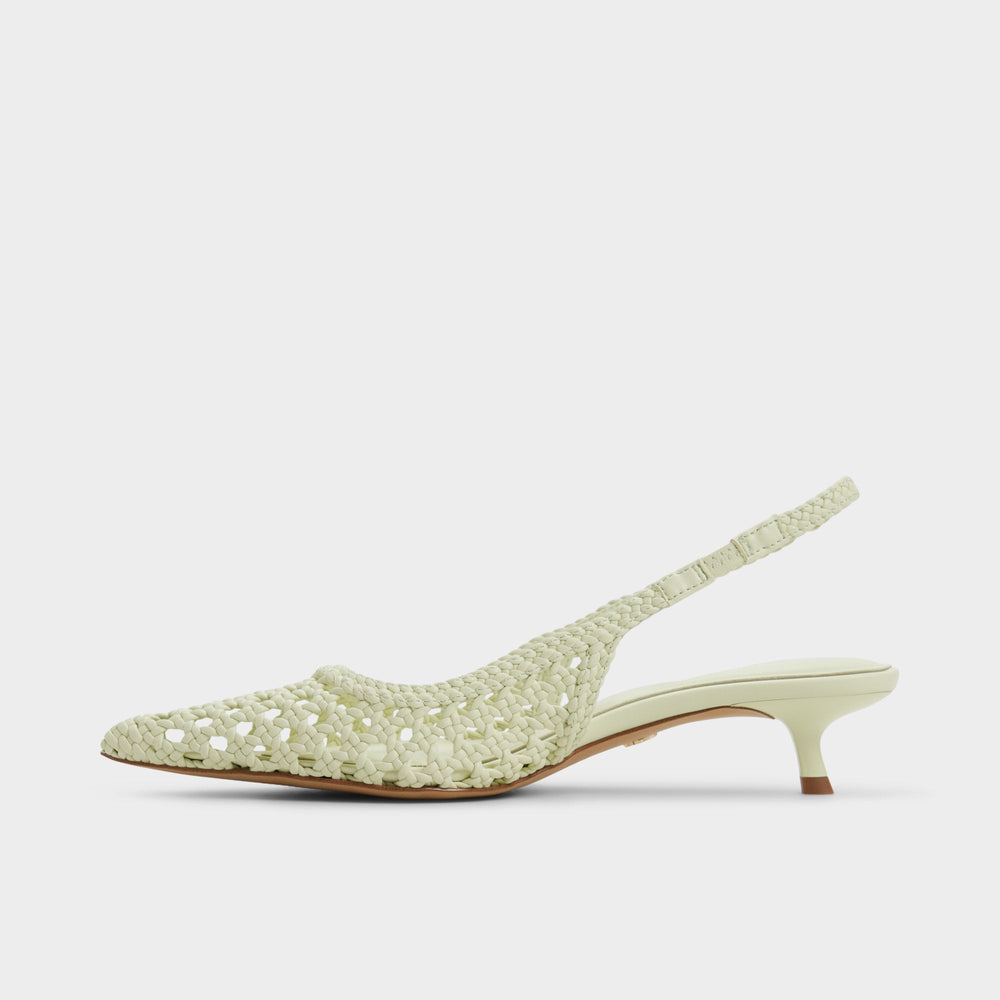 Aldo Violettia in Other Green - Sling back high heel, Kitten heel