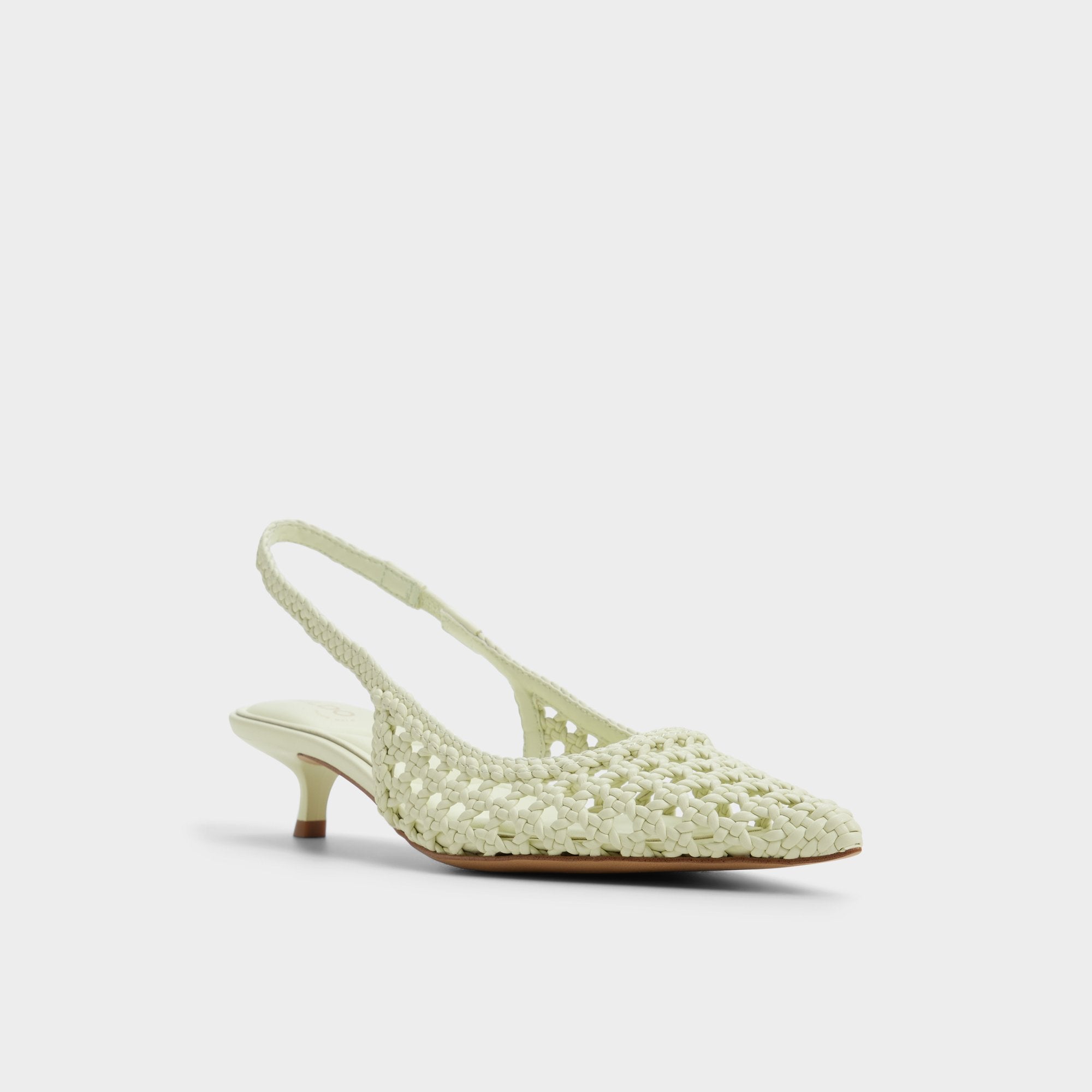 Aldo Violettia in Other Green - Sling back high heel, Kitten heel