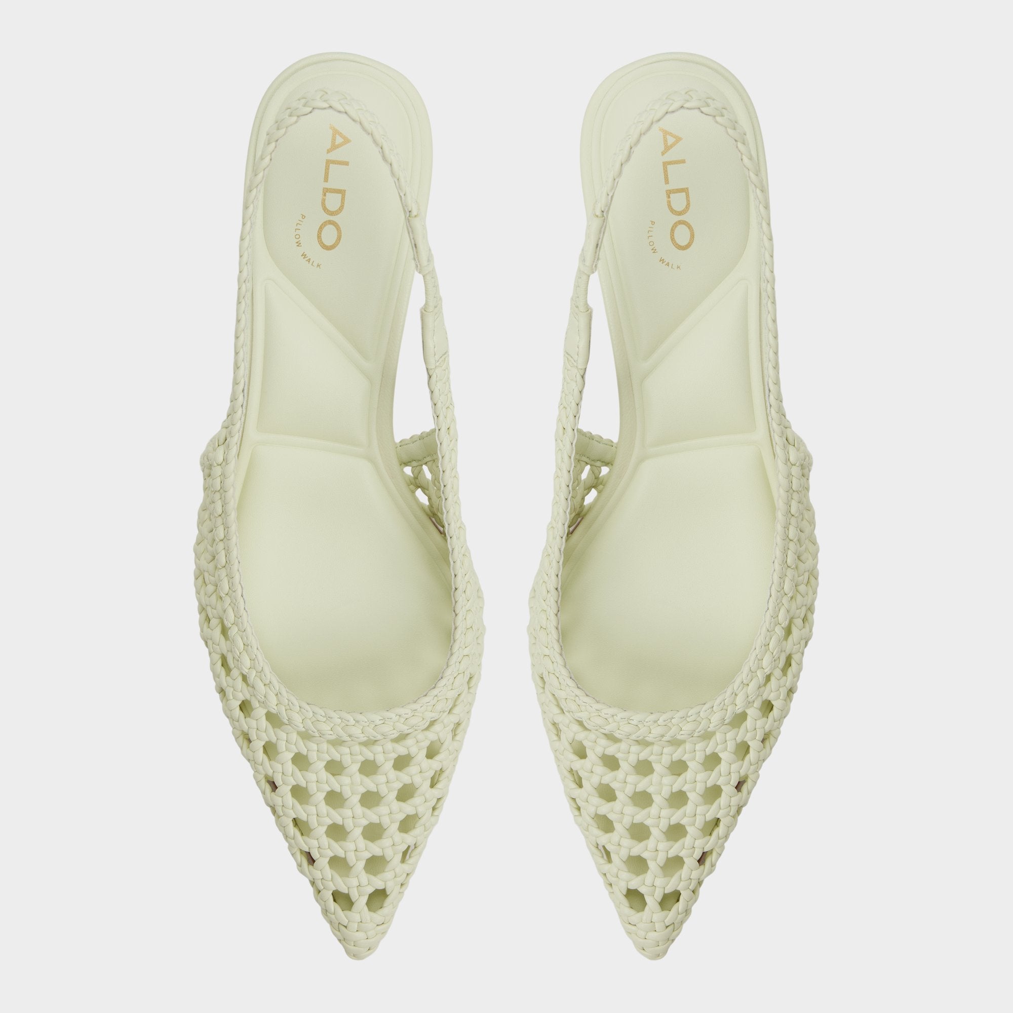 Aldo Violettia in Other Green - Sling back high heel, Kitten heel
