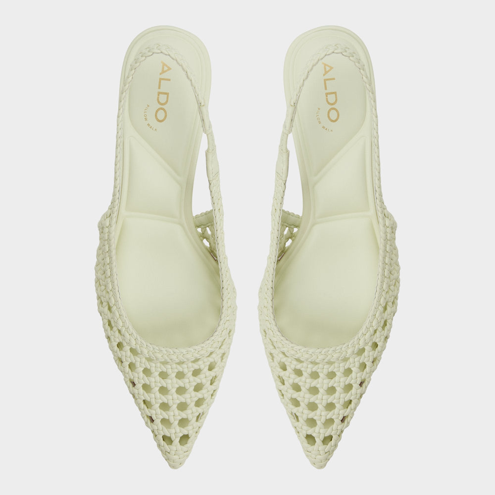 Aldo Violettia in Other Green - Sling back high heel, Kitten heel