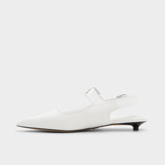 Aldo Kellya White Women's Slingbacks - Sling back high heel, Kitten heel