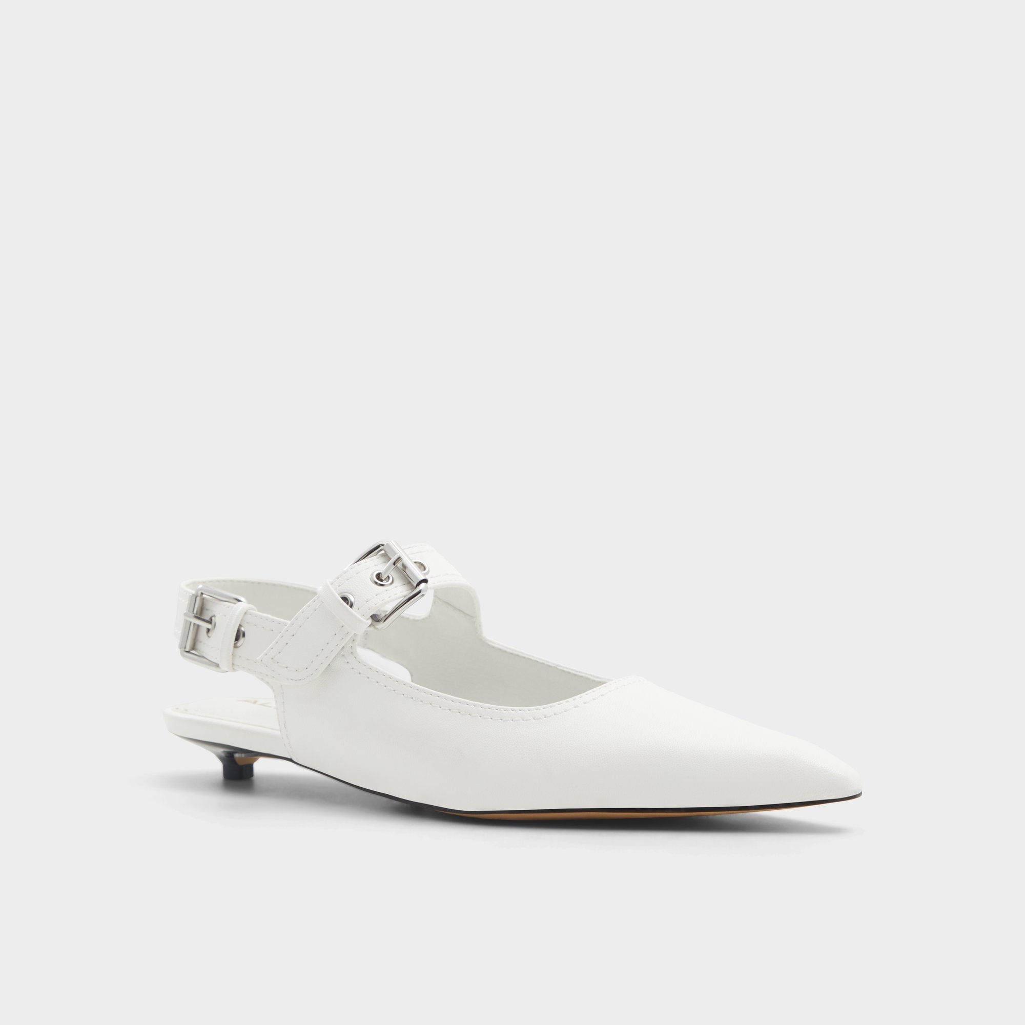 Aldo Kellya White Women's Slingbacks - Sling back high heel, Kitten heel