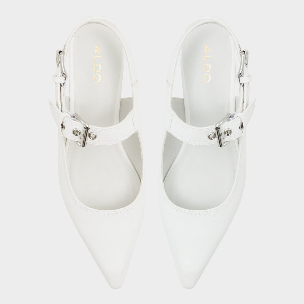 Aldo Kellya White Women's Slingbacks - Sling back high heel, Kitten heel