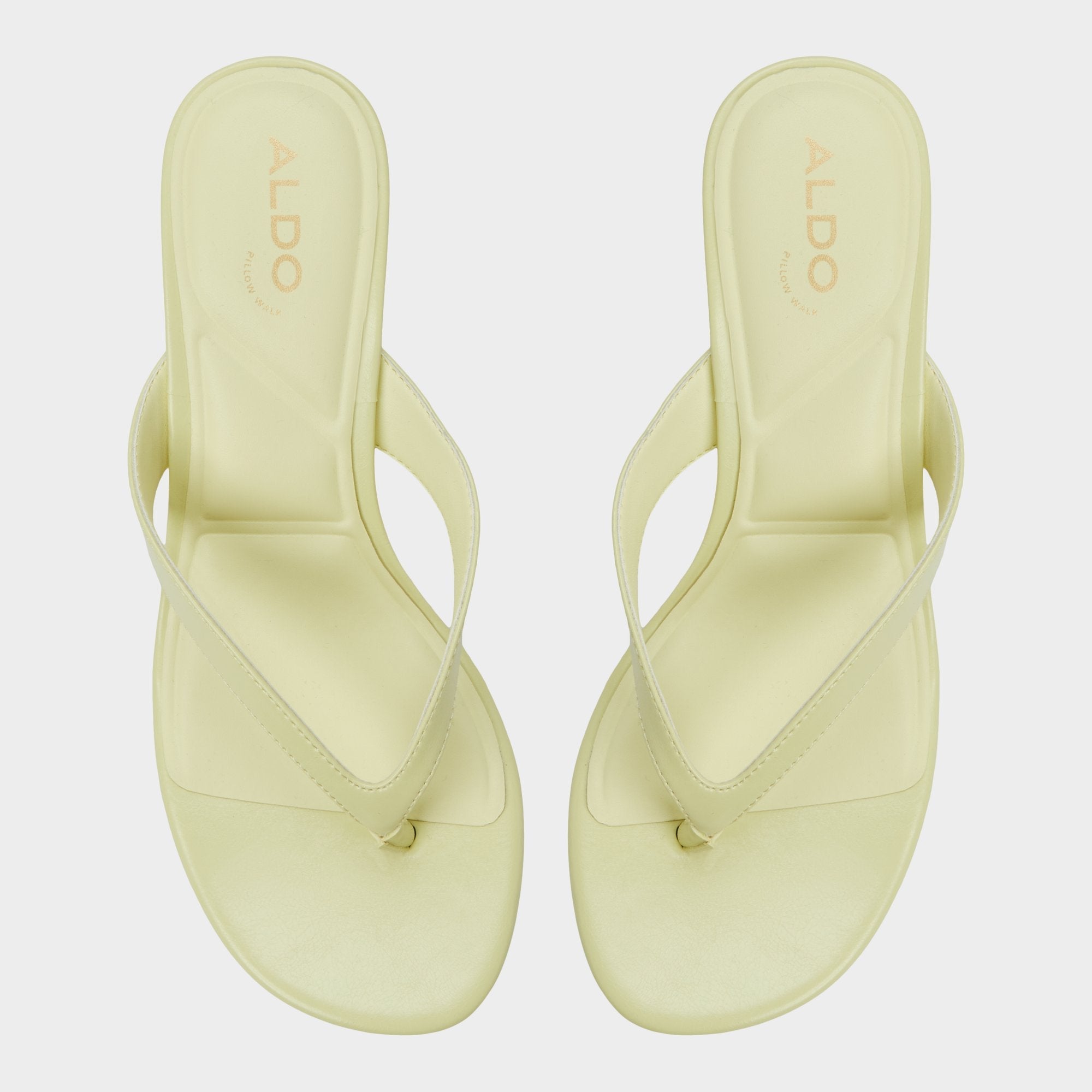 Aldo Jump Other Yellow Women's Strappy sandals - Heeled flip flop, Kitten heel