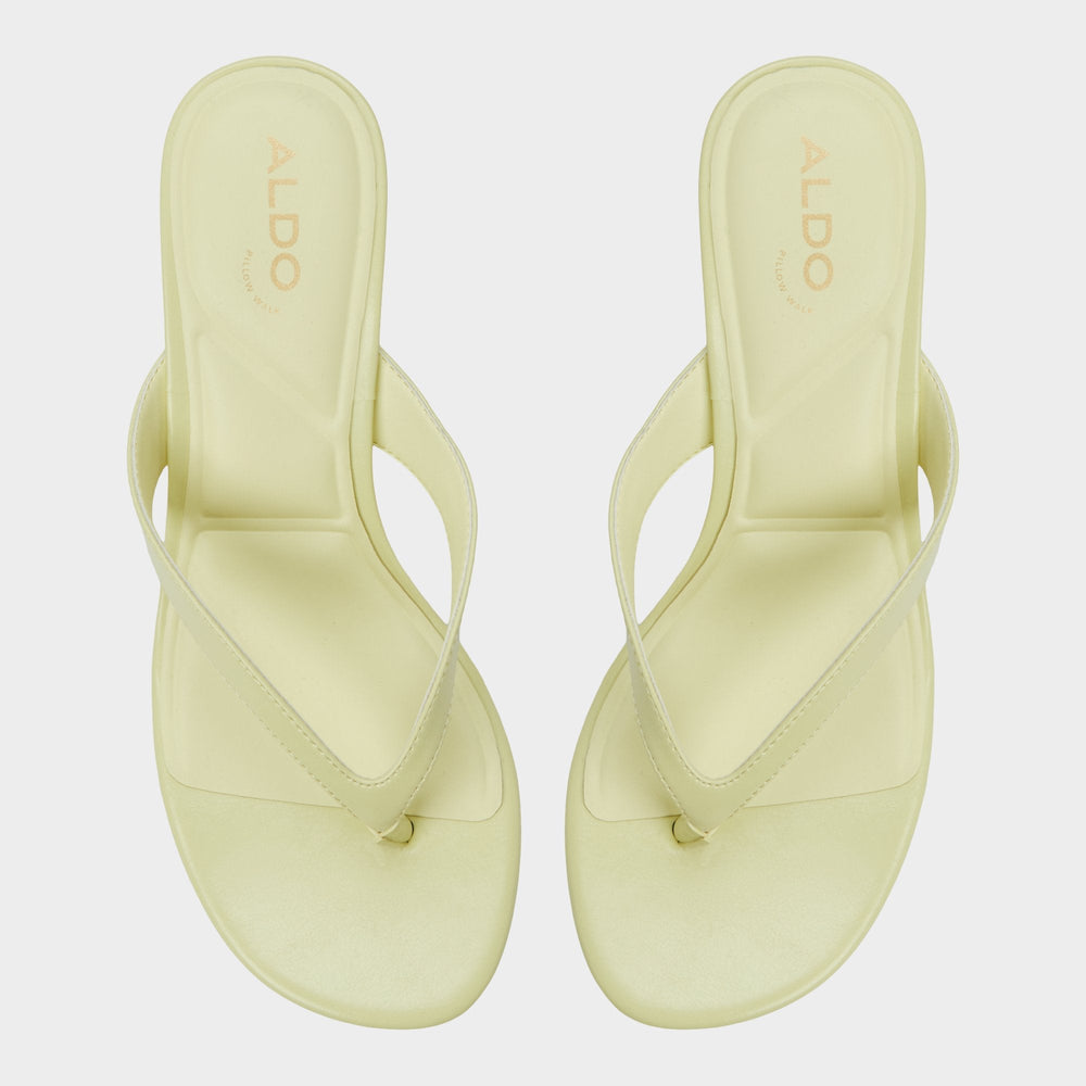 Aldo Jump Other Yellow Women's Strappy sandals - Heeled flip flop, Kitten heel