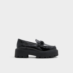 Aldo Oneameth Black Synthetic Patent Women's Loafers & Oxfords - Loafer, Lug sole