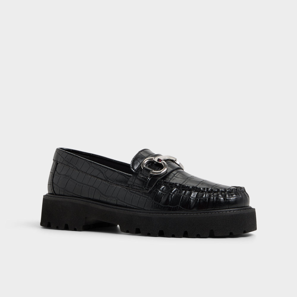 Aldo Danrose Black Women's Loafers & Oxfords - Loafer, Lug sole
