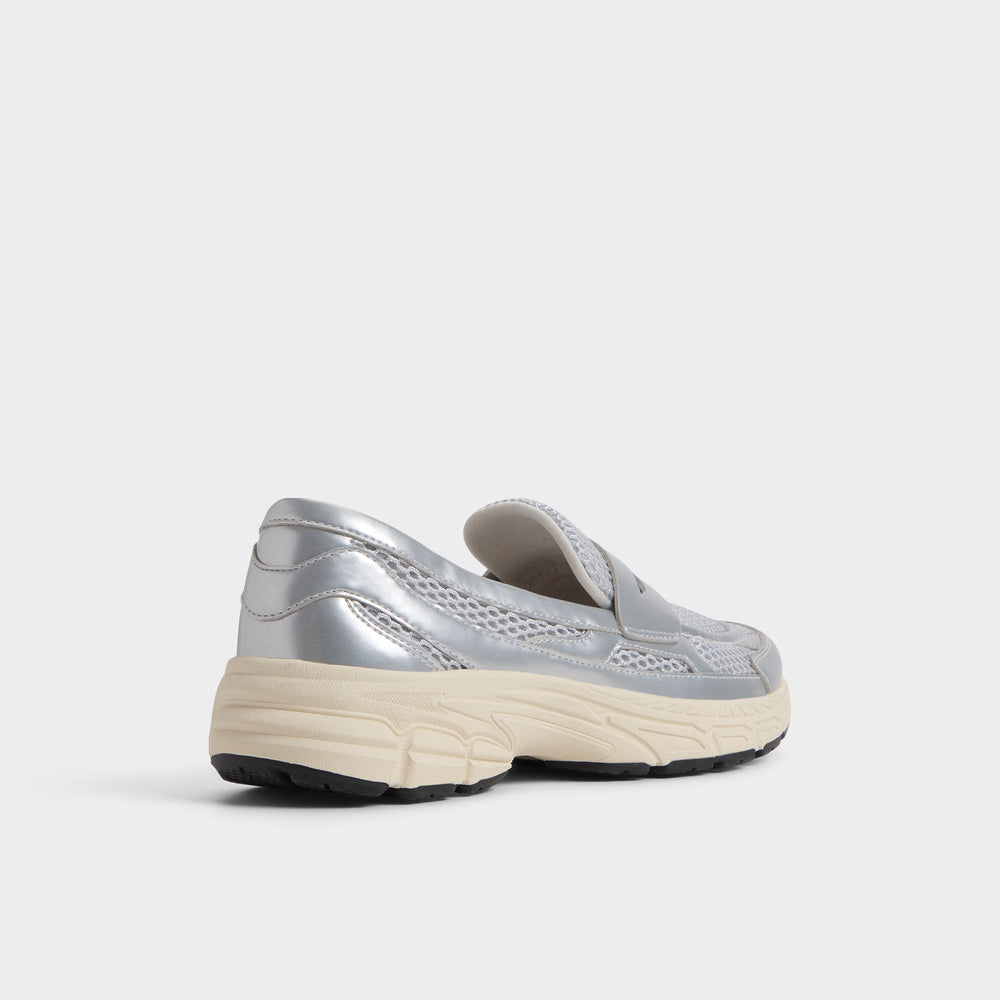 Aldo Loffy in Silver - Loafer, Jogger sole