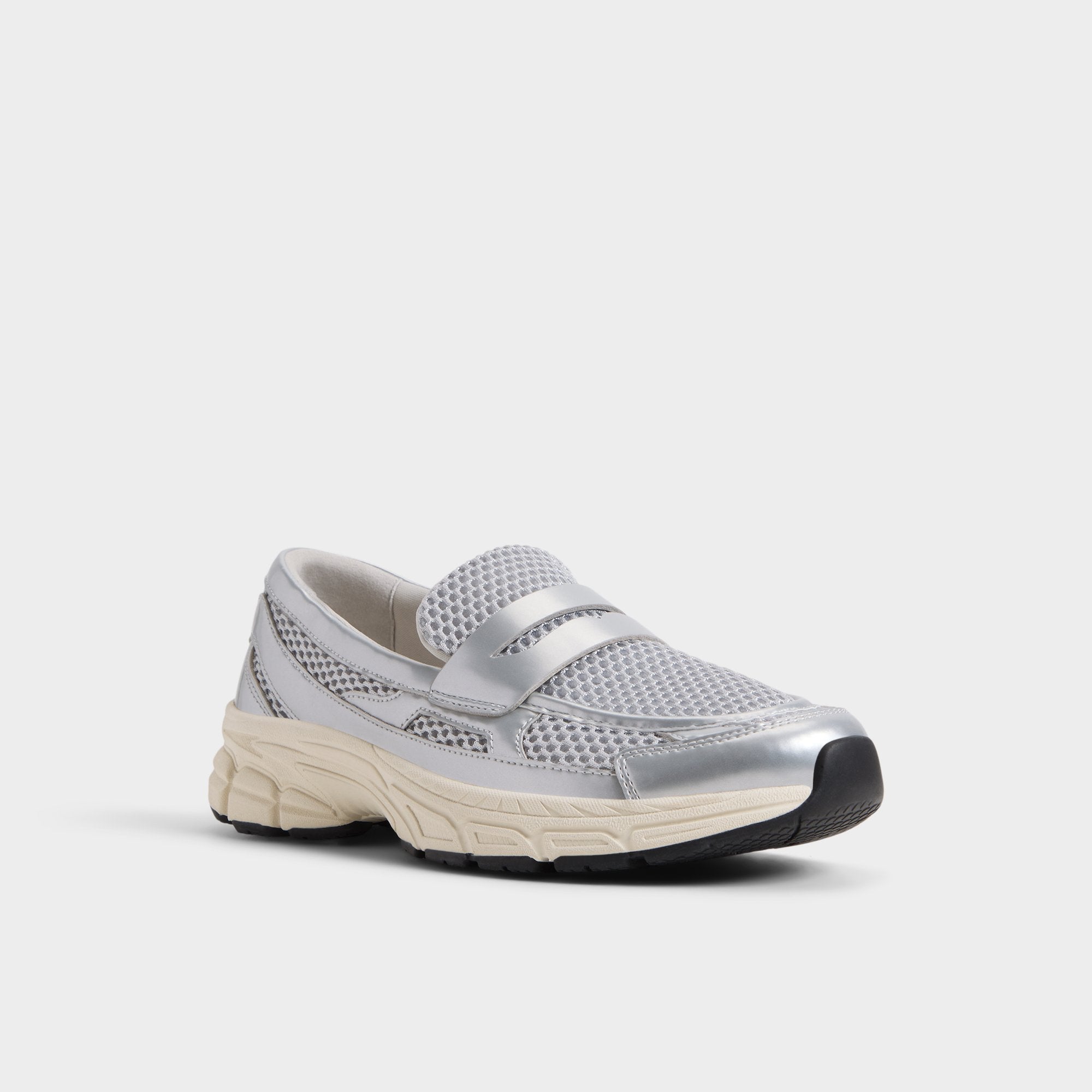 Aldo Loffy in Silver - Loafer, Jogger sole