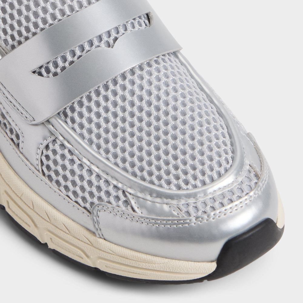 Aldo Loffy in Silver - Loafer, Jogger sole