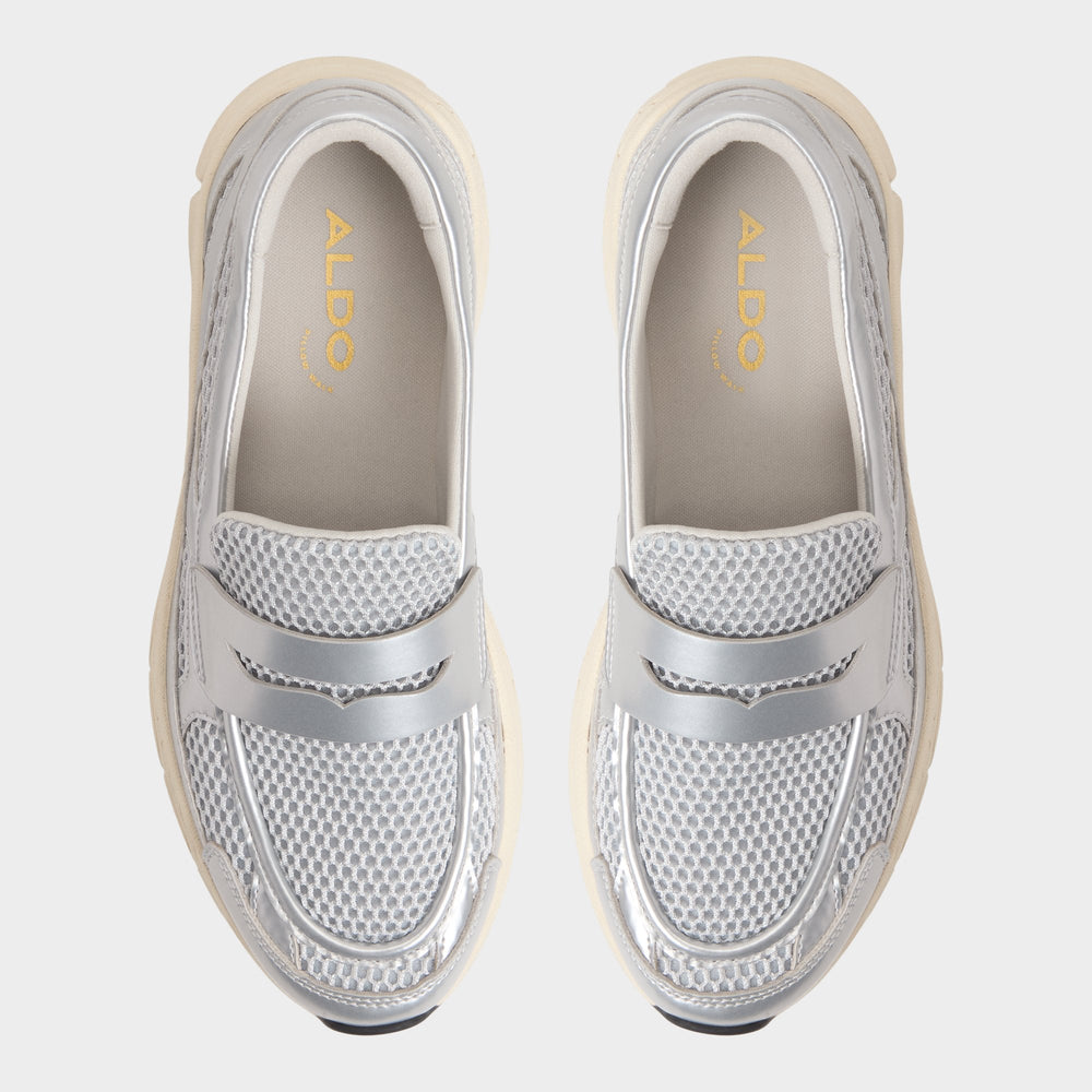 Aldo Loffy in Silver - Loafer, Jogger sole