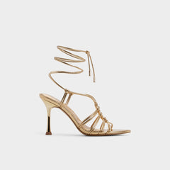 Aldo Curacao in Gold - Strappy heeled sandal, Stiletto heel