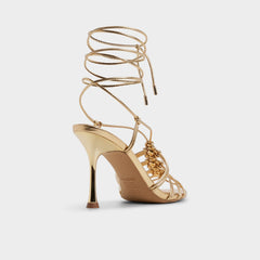 Aldo Curacao in Gold - Strappy heeled sandal, Stiletto heel