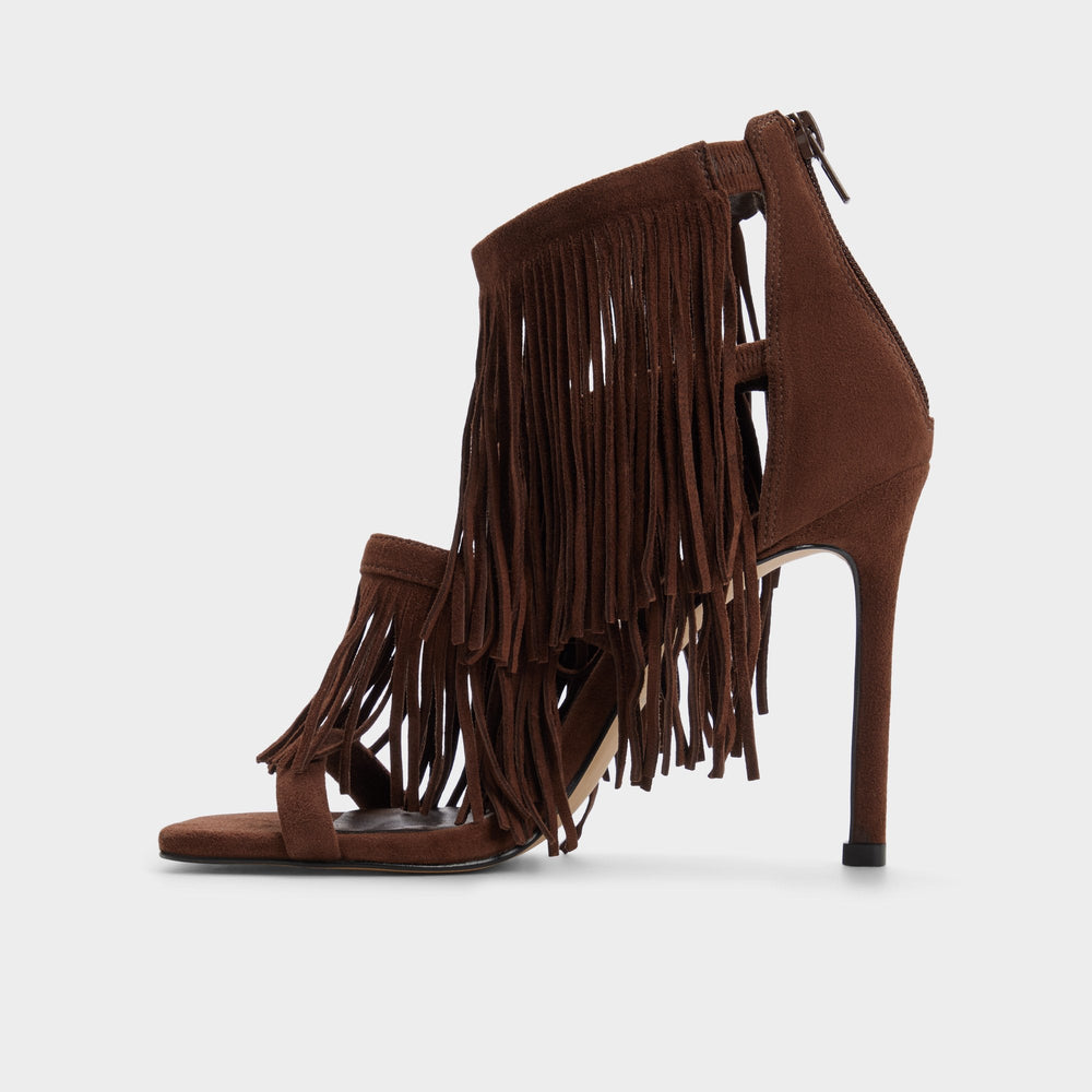 Aldo Nahana in Dark Brown - Strappy heeled sandal, Stiletto heel
