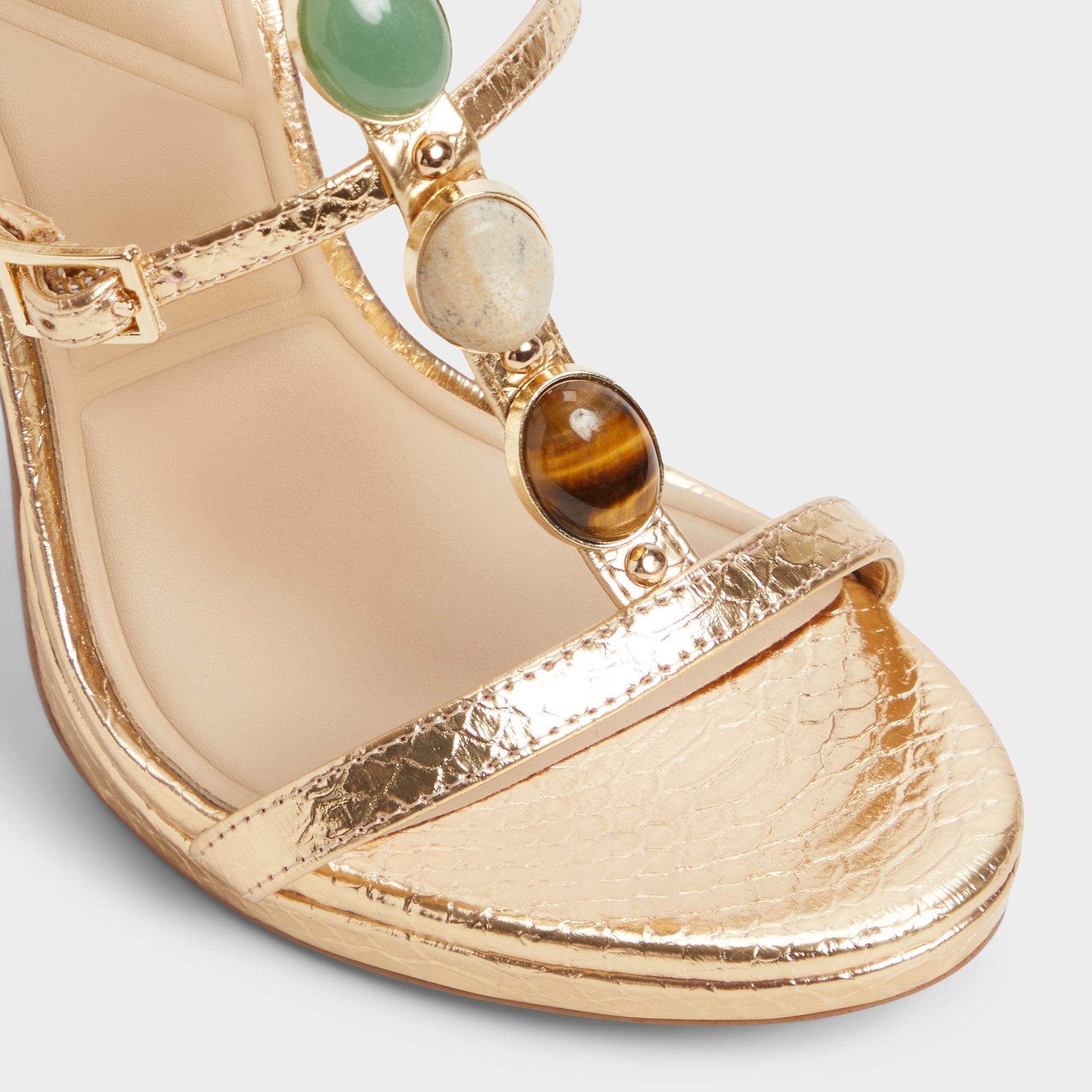 Aldo Opalia Gold Women's Strappy sandals - Strappy heeled sandal, Platform