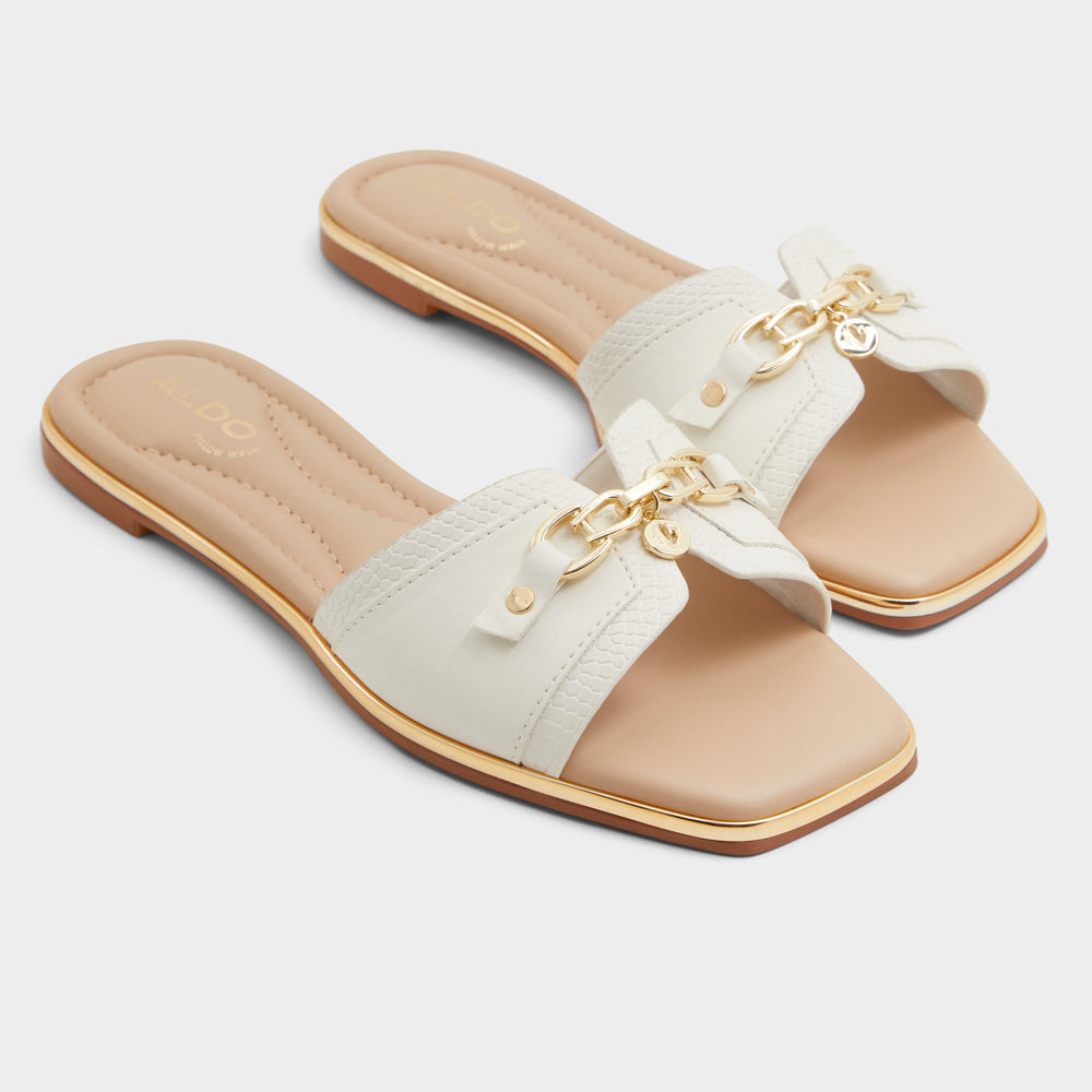 Aldo Alamassi Open White Women's Flats - Slide sandal