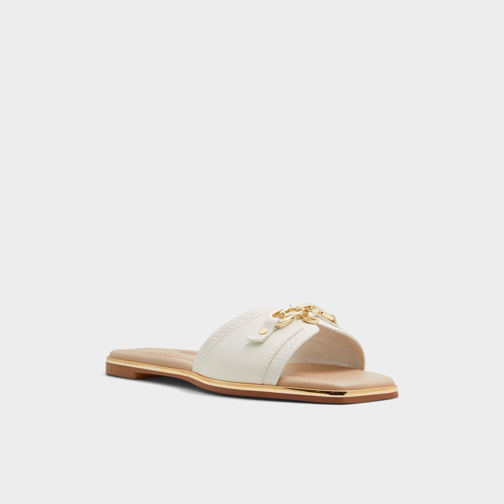 Aldo Alamassi Open White Women's Flats - Slide sandal