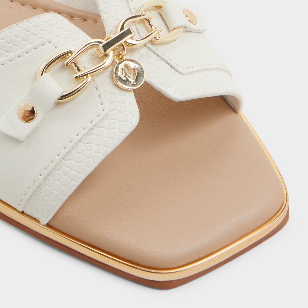 Aldo Alamassi Open White Women's Flats - Slide sandal