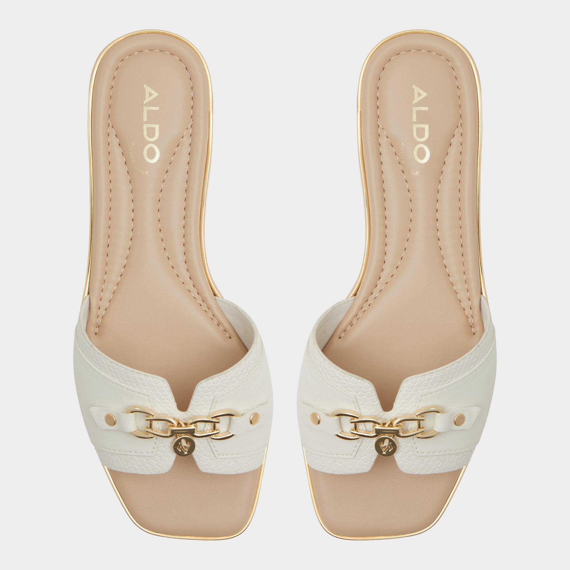 Aldo Alamassi Open White Women's Flats - Slide sandal