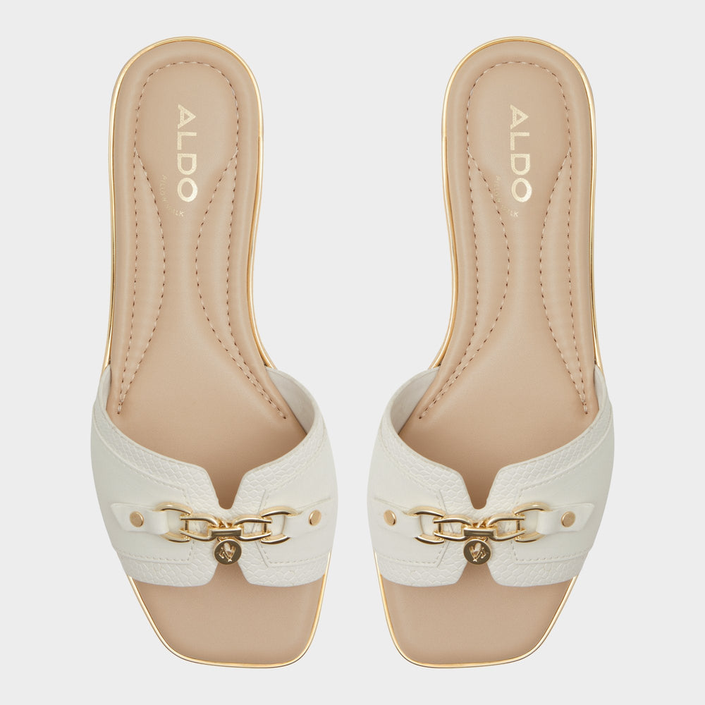 Aldo Alamassi Open White Women's Flats - Slide sandal