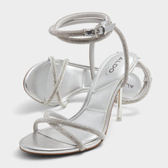 Aldo Manaelden Silver Women's Heeled sandals - Strappy heeled sandal, Stiletto heel
