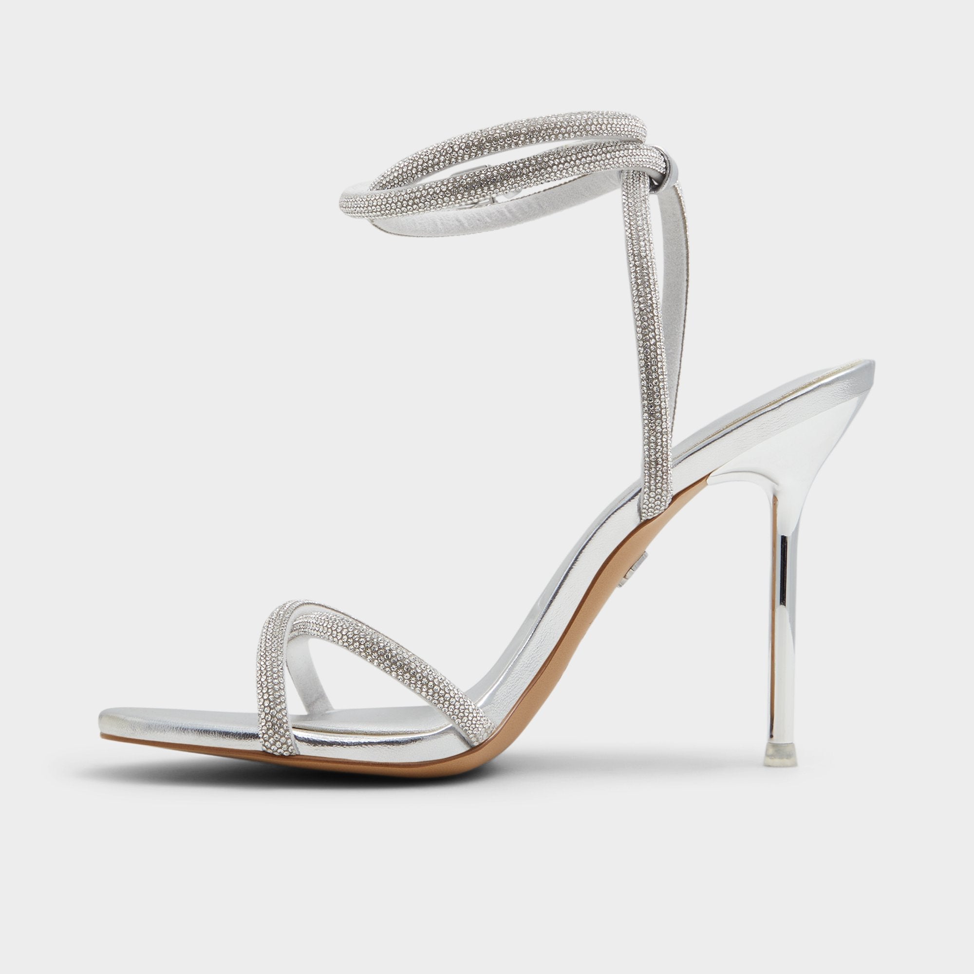 Aldo Manaelden Silver Women's Heeled sandals - Strappy heeled sandal, Stiletto heel