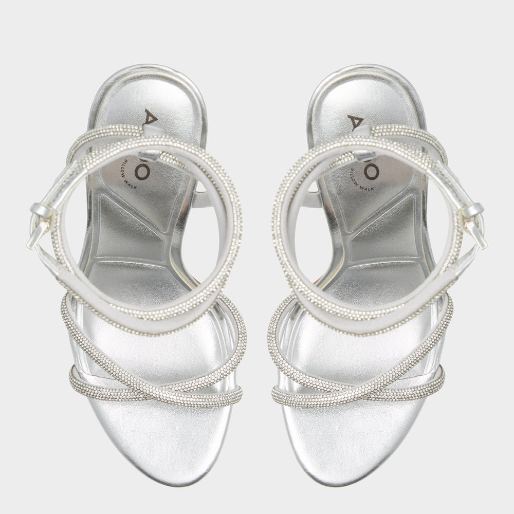 Aldo Manaelden Silver Women's Heeled sandals - Strappy heeled sandal, Stiletto heel