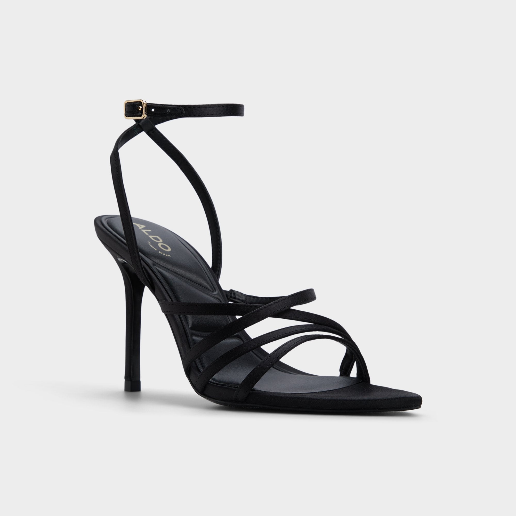 Aldo Solania Black Women's Strappy sandals - Strappy heeled sandal, Stiletto heel