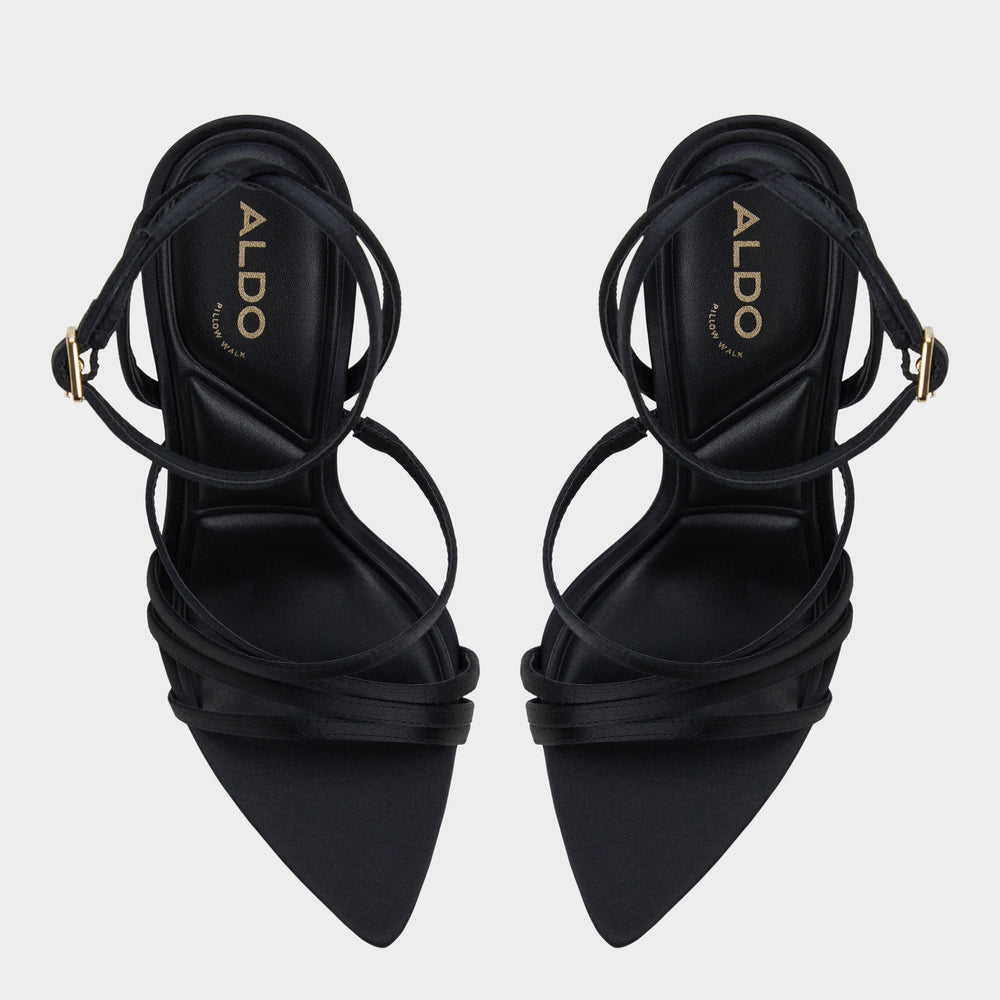 Aldo Solania Black Women's Strappy sandals - Strappy heeled sandal, Stiletto heel