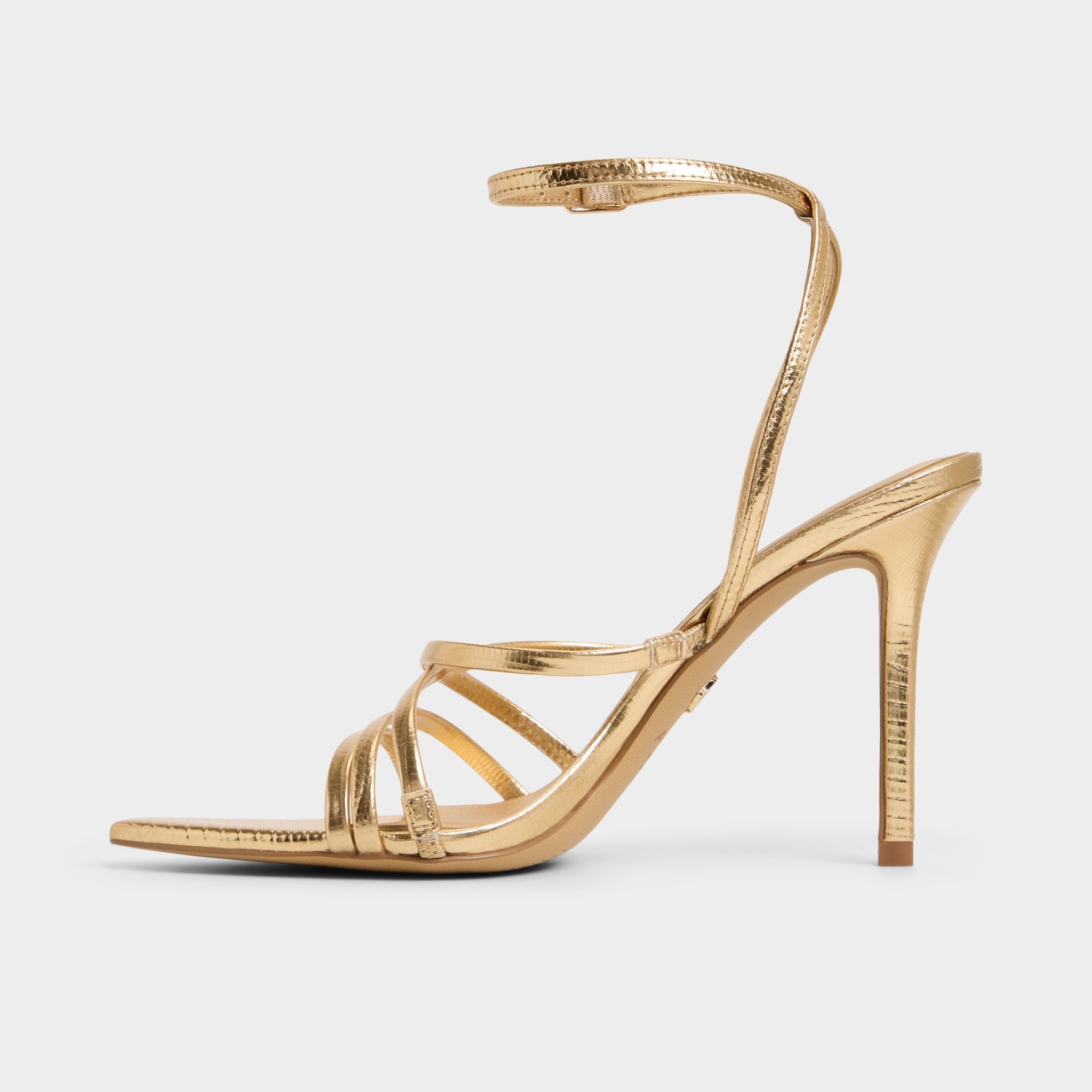 Aldo Solania Gold Women's Heeled sandals - Strappy heeled sandal, Stiletto heel