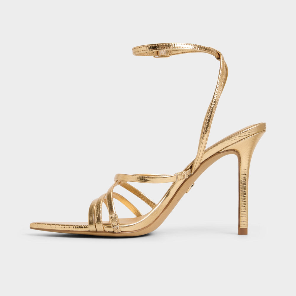 Aldo Solania Gold Women's Heeled sandals - Strappy heeled sandal, Stiletto heel