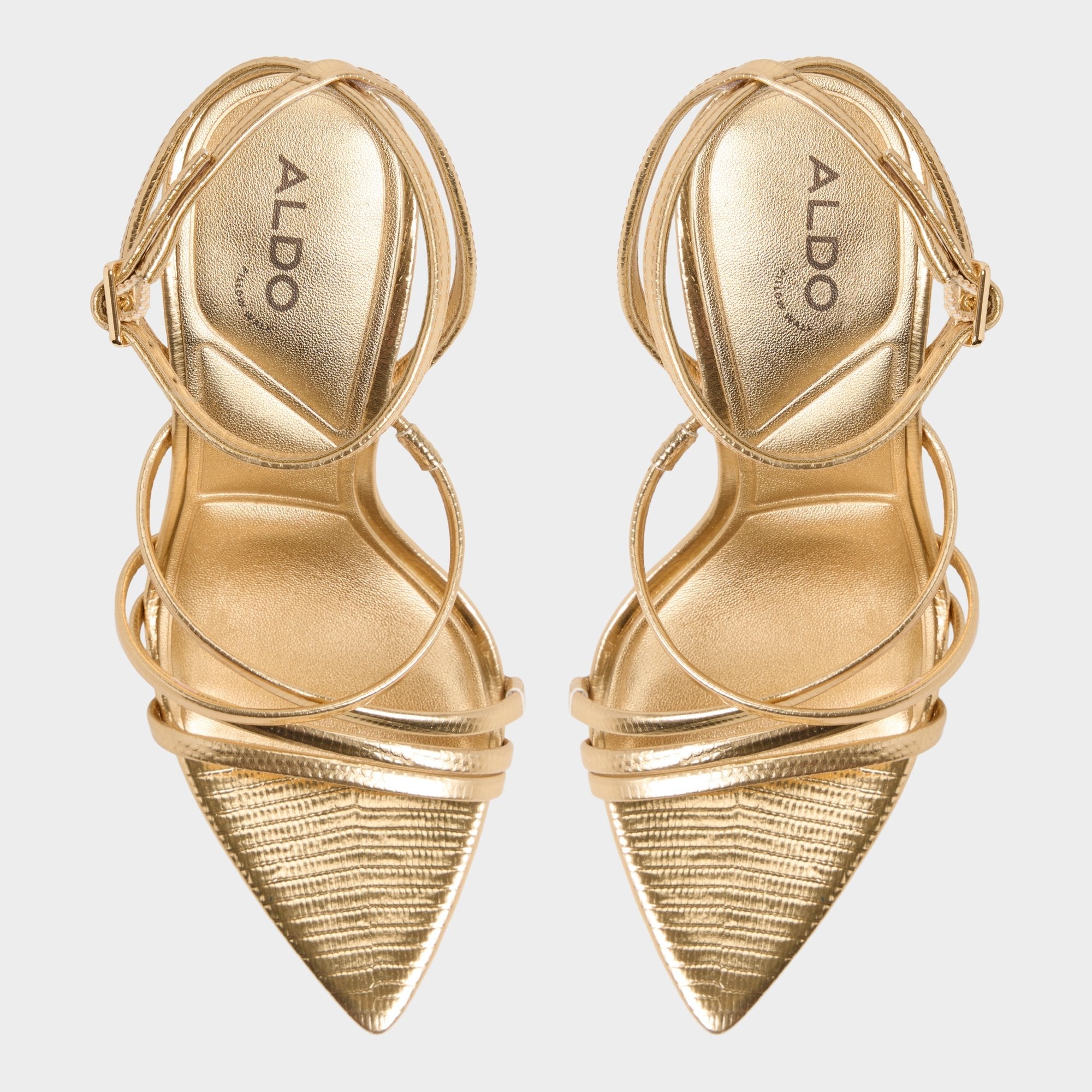 Aldo Solania Gold Women's Heeled sandals - Strappy heeled sandal, Stiletto heel